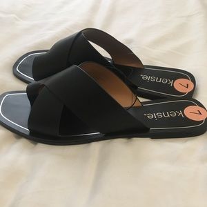 COPY - Kensie black leather slides